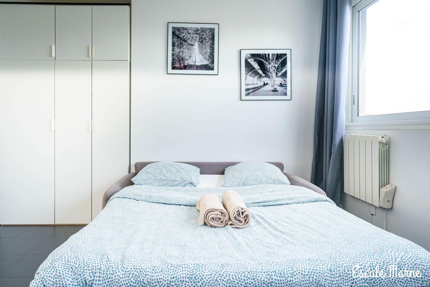 Escale-marne Fr - 202 - Free Parking - Free Luggage Storage - Equipped - Linen Included - Washing Machine - 10mn Walk Metro 8 - Rer A - Panoramic View - From 1 To 14 Guests